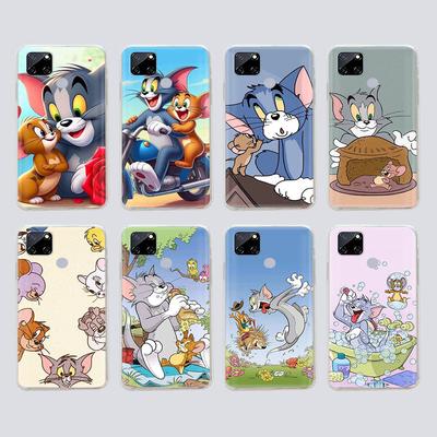 Прозрачный чехол для Samsung A04 A14 A23 M33 M53 Realme 10 9 C35 C55 VIVO X80 Infinix Hot 30 Note 11 Tecno Spark 8P Pro C-46 Tom Jerry Cat Cartoon