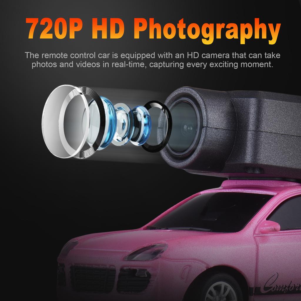 Remote Control Car with 720P HD WiFi Camera, Gyro, Ambient Lights, and VR Mode, Mini APP Controlled Toy for Boys Girls