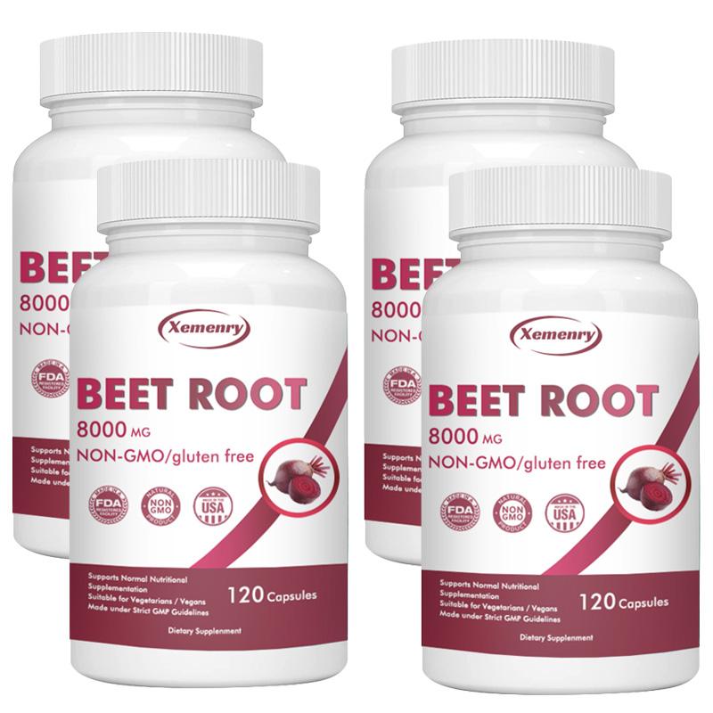 Beetroot capsules, containing beetroot powder extract, a potent formula suitable for both men and women.