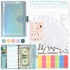 A6 Money Budget Planner Binder with Zipper Envelopes Cash Envelopes for Budgeting Money Organizer for Cash Budget Binde