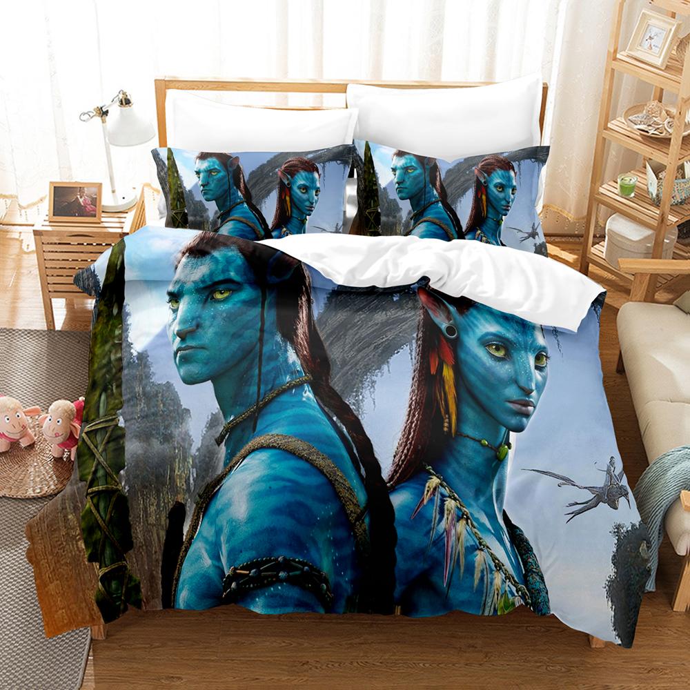 Cartoon Avatar Print Bedding Set 2D Printing Duvet Cover Pillowcase Queen King Quilt Cover