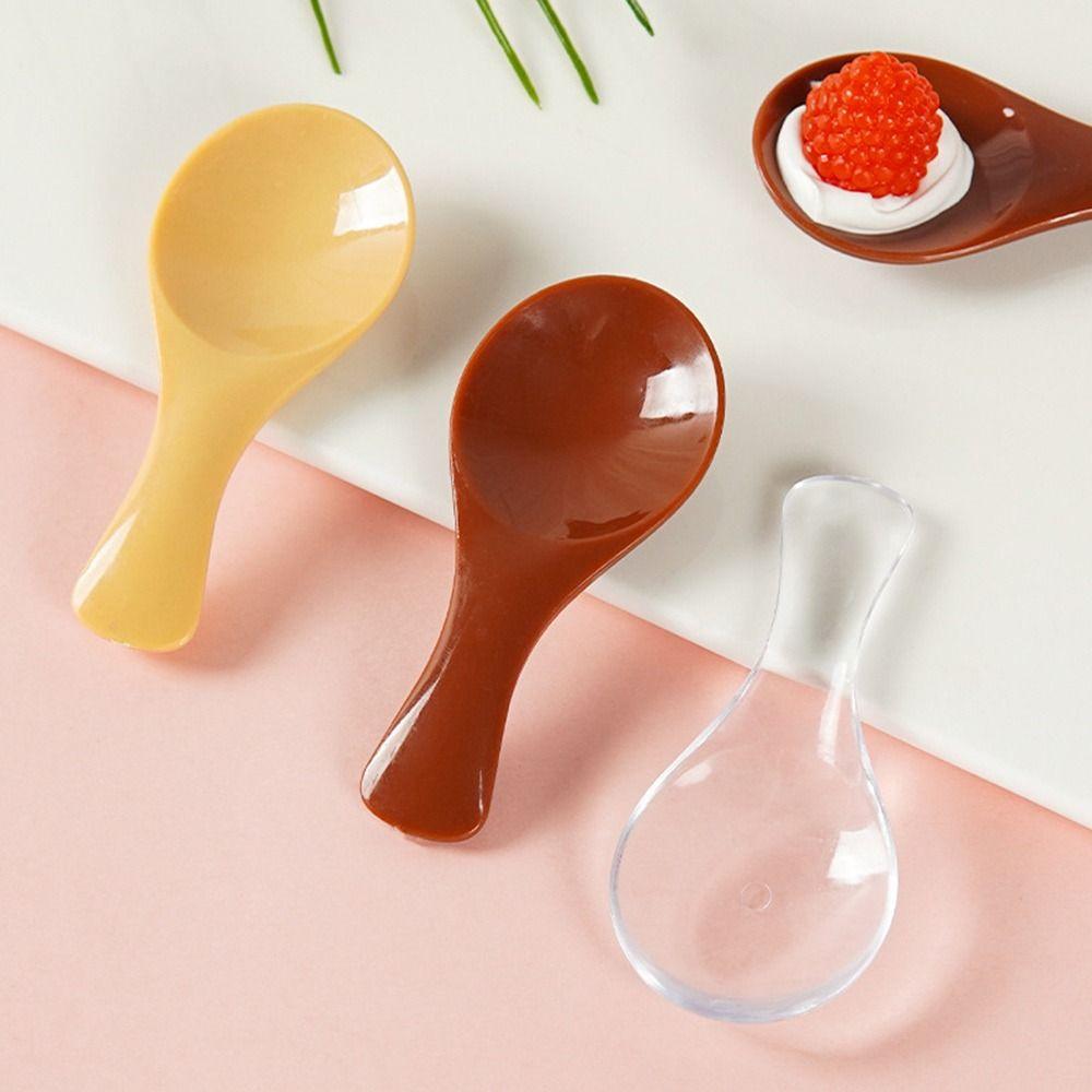 5/10pcs ABS Plastic Vintage Cutlery Spoon Mini Simulation Spoon  Dollhouse Miniatures Decoration