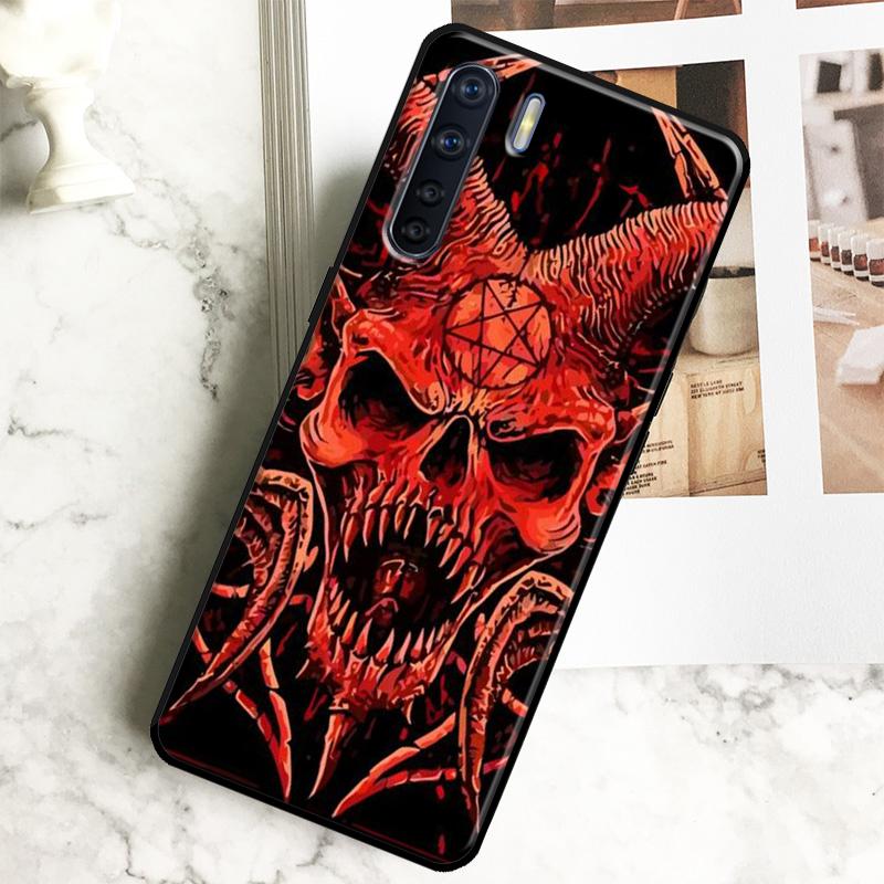 Satanic Scary Skull Case For Oppo A79 A18 A38 A58 A78 A98 A40 A60 A80 A16 A76 A96 A15 A74 A94 A54 A17 A77 Cover