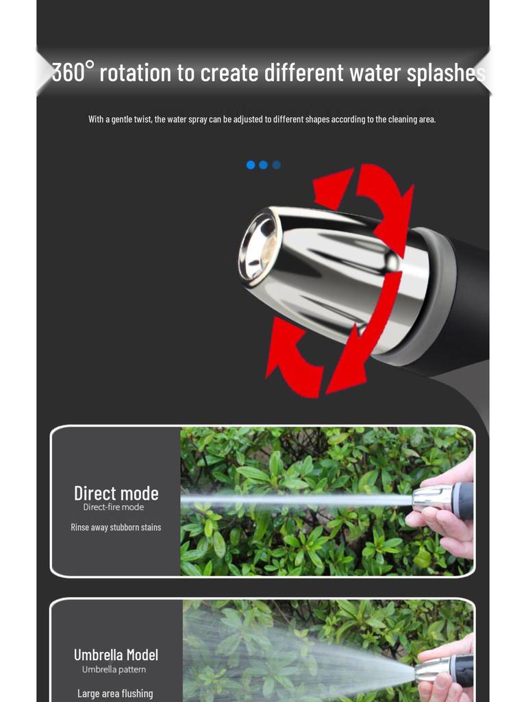 High-Pressure Car Wash Water Gun with Soft Hose and Spray Nozzle