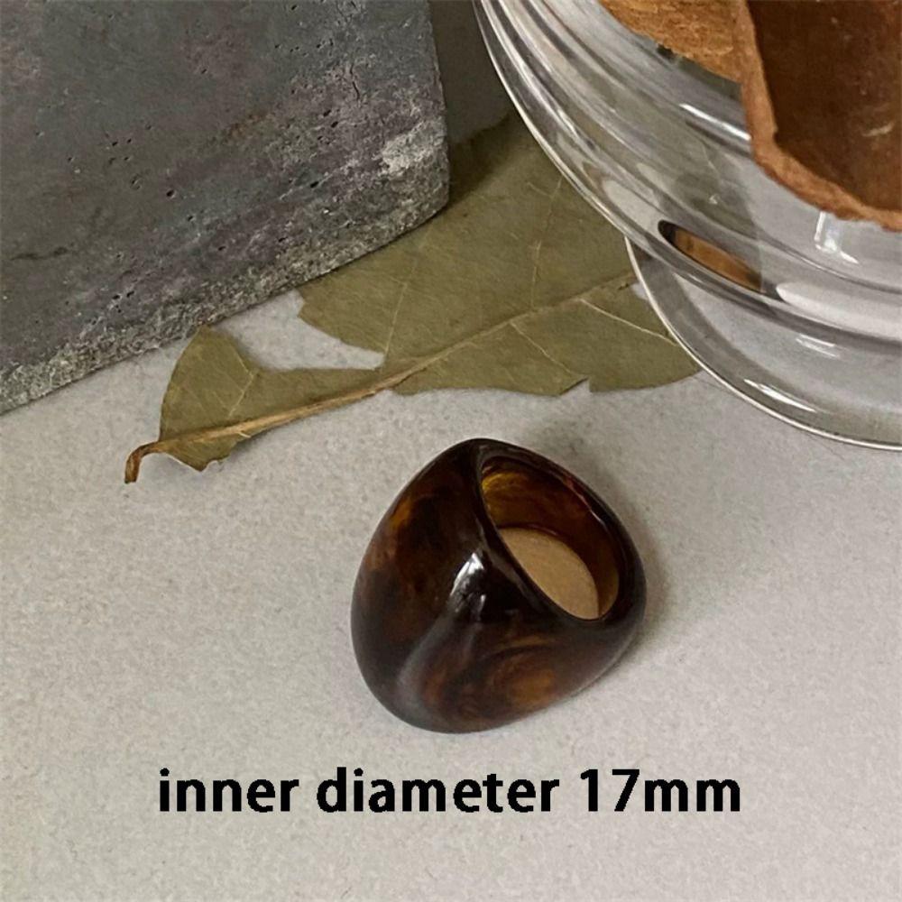 Смола Большие Кольца на Палец Винтажная Панк Бижутерия Новое Массивное Кольцо с Широкой Лицевой Частью