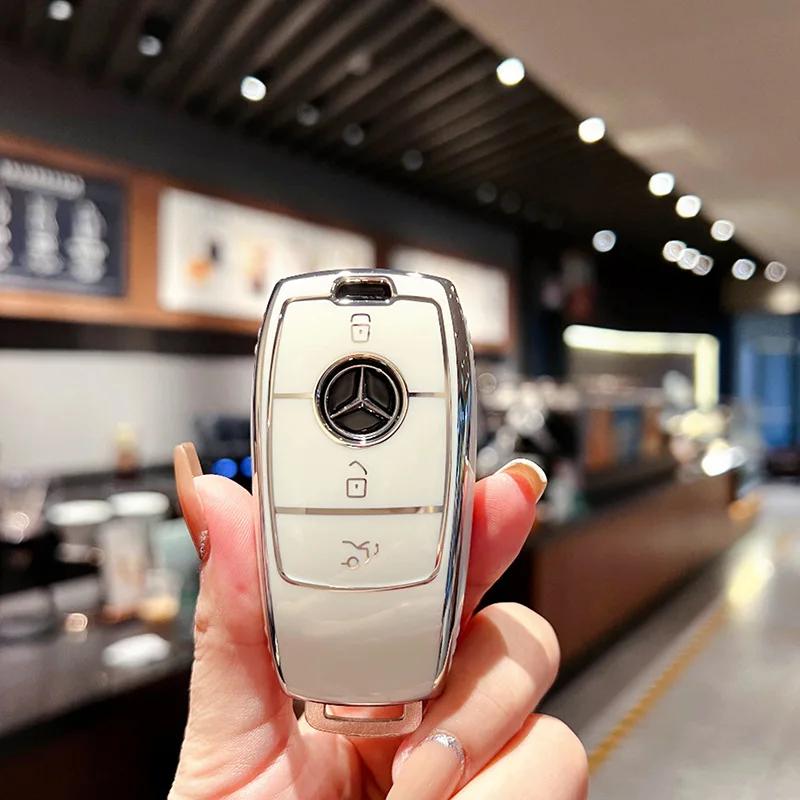 Чехол для автомобильного ключа из ТПУ, чехол-брелок для Mercedes Benz C260L A200L E200L E300L GLC260L, аксессуары, держатель для брелка