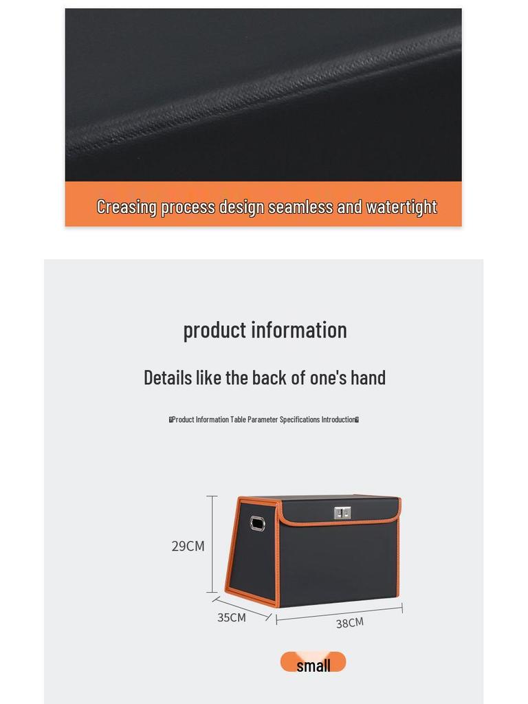 Складной органайзер для багажника автомобиля - Вместительный ящик для хранения с откидной крышкой