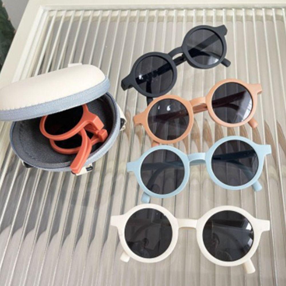Foldable Design Children's Sunglasses Candy Colored Round Frame Sunglasses For Girls