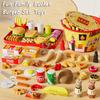 Kids Pretend Play Food Set Simulation Make Hamburger Pizza Kitchen Happy Meal Toy Food Cooking Party Interactive Girls Toy Gift