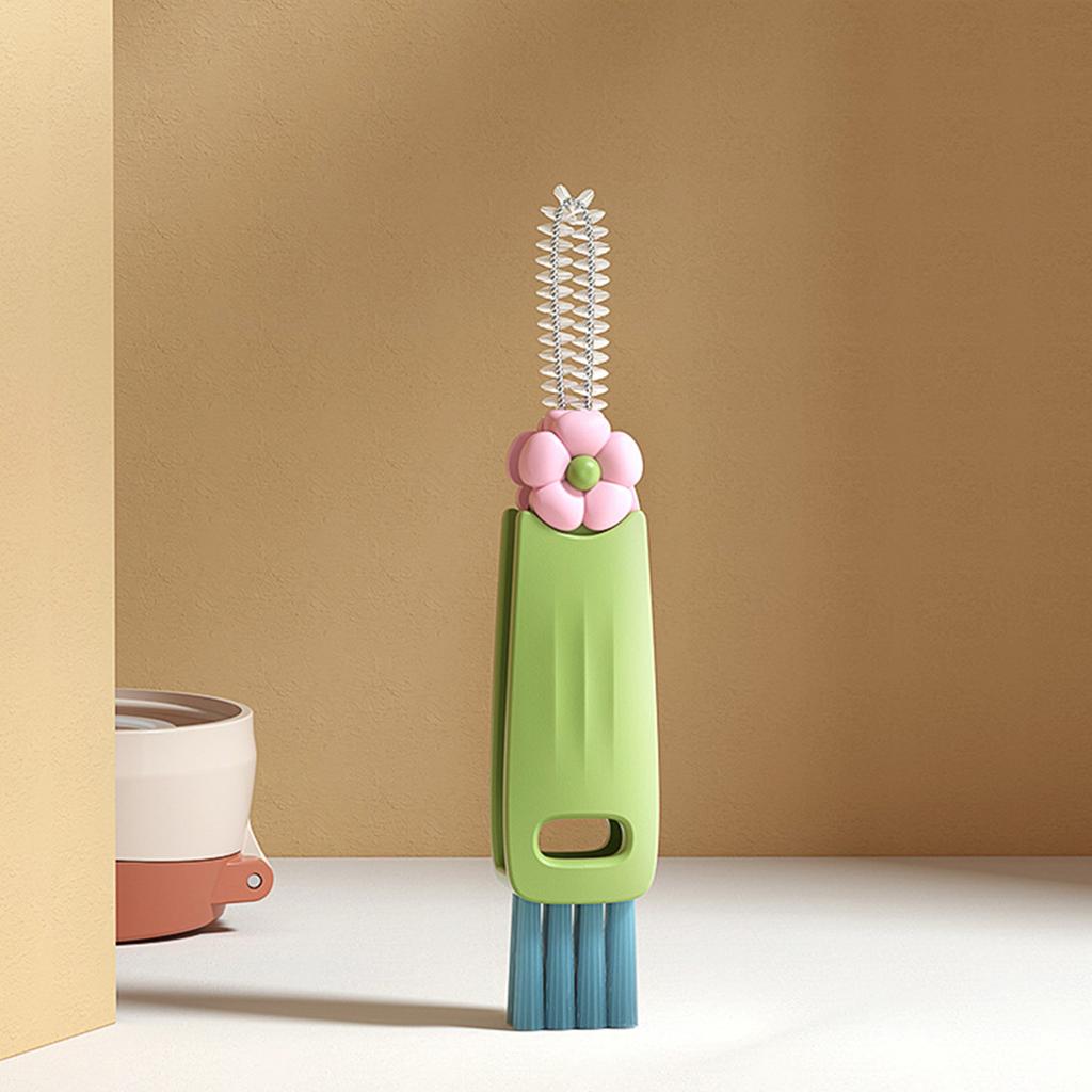 Щетка для чистки крышек чашек 3 в 1, многофункциональная губка для бутылок, дорожные кухонные аксессуары, пластиковый материал