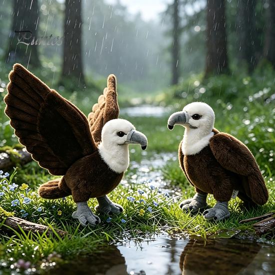 Plush Eagle for Wildlife Lovers Realistic Bald Doll, Stuffed Animal Toy with Foldable Decorative Ornament Wings, Lifelike Bird Plushie Home Decor And