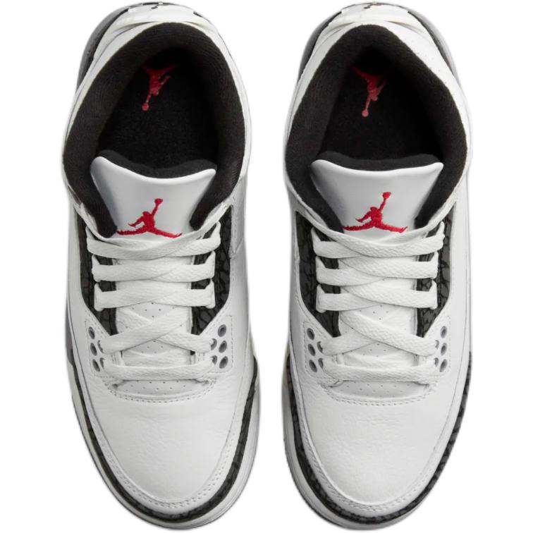 Air Jordan 3 Retro GS Cement Grey Kids Sneakers White Summit-White Fire-Red DM0967-106