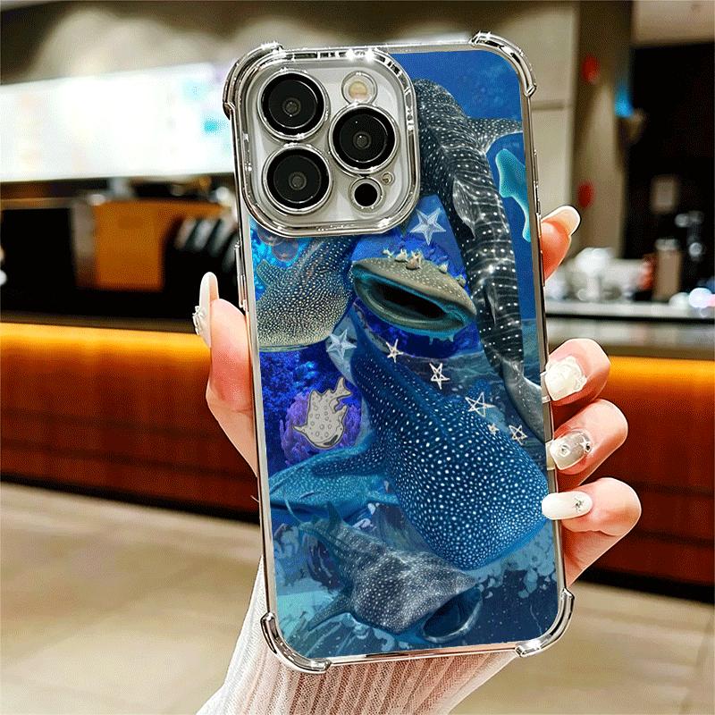 Мягкий чехол для телефона с изображением китовой акулы из океана для iPhone 15 16 17 Air 14 Pro Max 16E Plus 13 12 Mini Покрытие Защита от падения Fundas