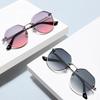 Fashion Vintage Gradient Sunglasses for Women Polygonal Frame Eyeglasses Designer Sun Glasses UV400 Travel Driving Shades
