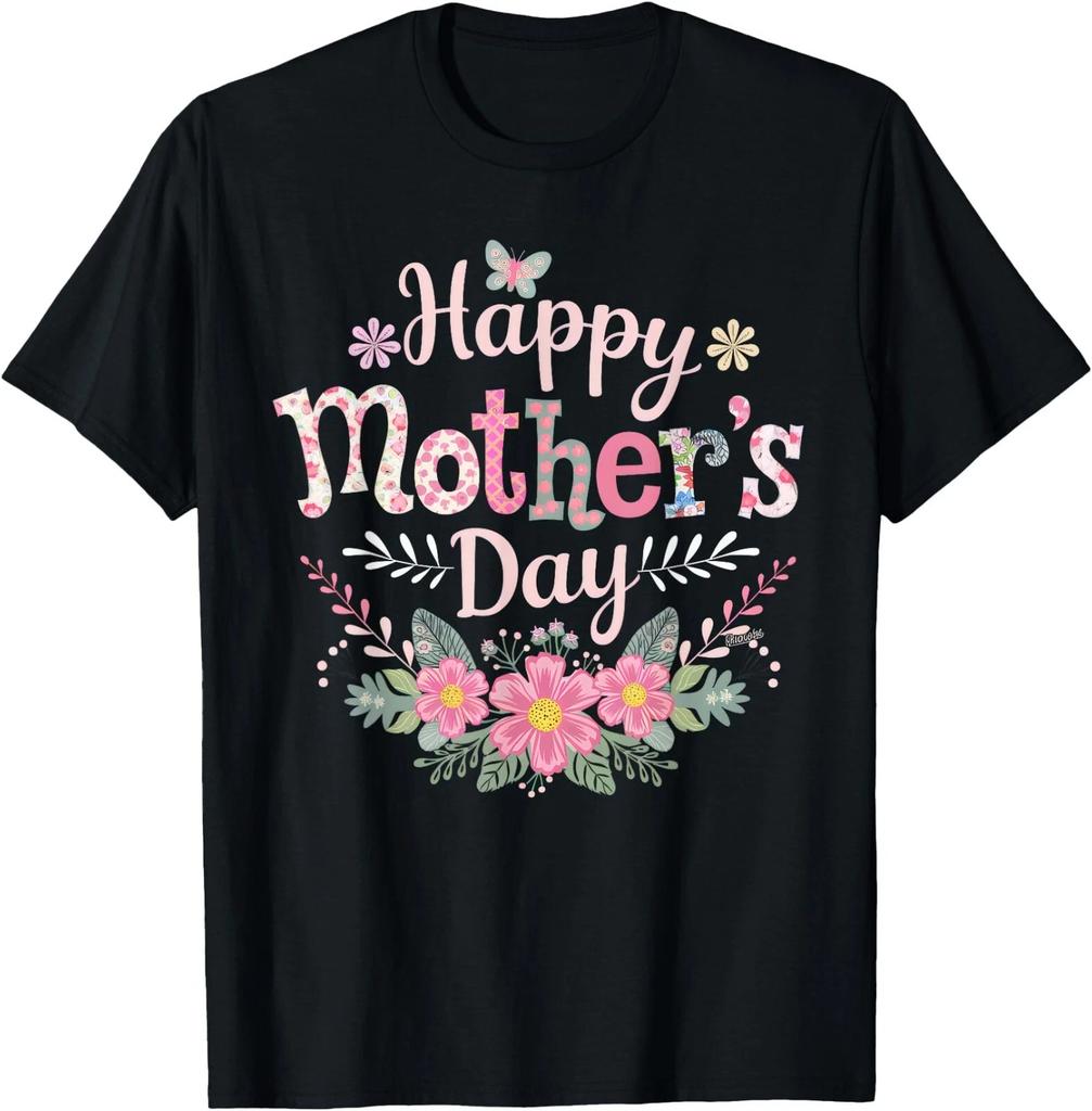 Happy Mother's Day 2025 Cute Floral for Women Mom Grandma T-Shirt , UNISEX Tee