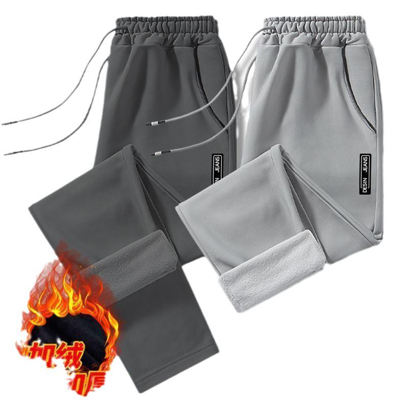 Мужские вельветовые брюки прямого кроя слим-фит на подкладке для осени и зимы