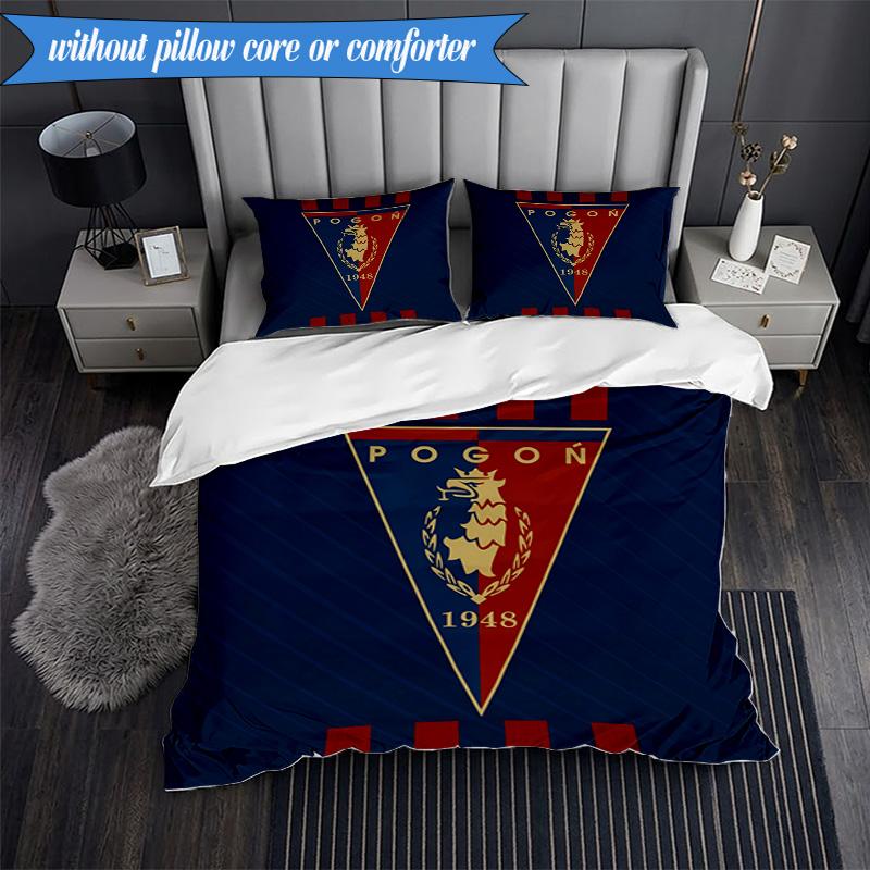 3PCS Pogoń Football Crest Bedding Set 2D Printing (Includes 1 Duvet Cover + 2 Pillowcases Coreless), Bedroom decor,Fan gift