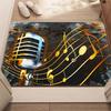 1pc of a Microphone-Themed High-Definition Printed Doormat, Featuring a Non-Slip Design Suitable for Bathroom Floors. This Microfiber Rug Is Absorbent