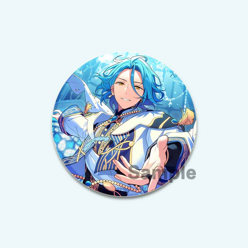 32/44/58mm Anime Collection Ensemble Stars Tinplate Pin Round Cartoon Snap-in Brooches for Backpack Accessories Badge Handmade Decoration