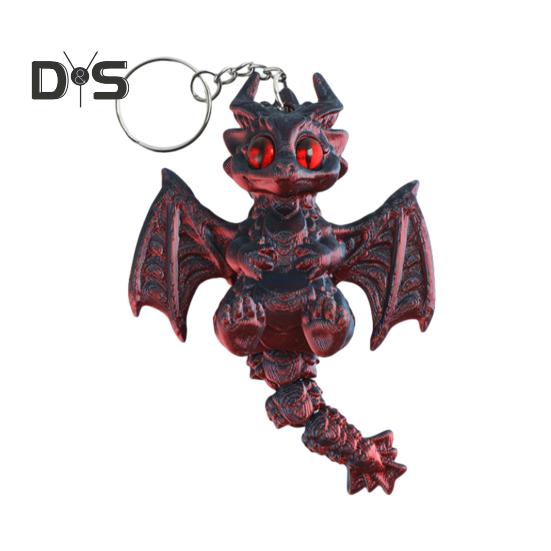 Брелок с крыльями дракона, напечатанный на 3D-принтере, с движущимся хвостом, сумки, багаж, школьные ранцы, интерьеры автомобилей