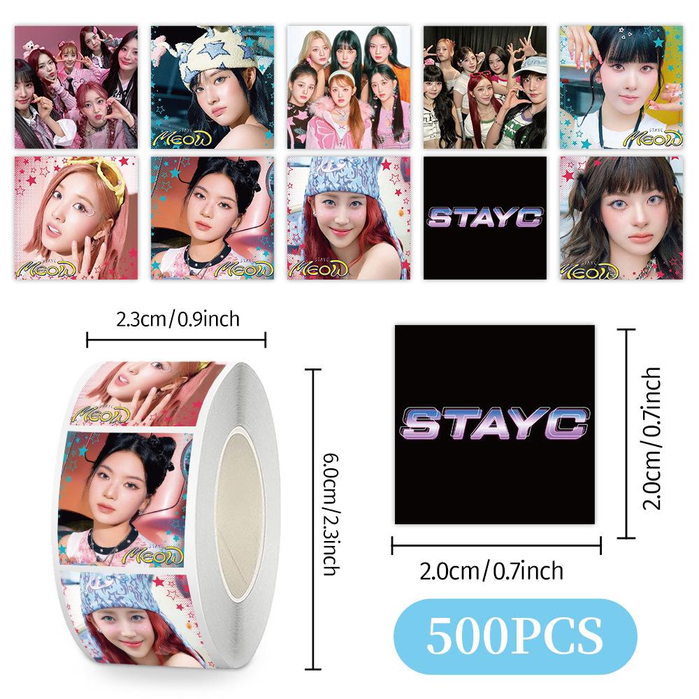 Наклейки Skzoo Idol Roll 500 шт. Клейкие этикетки для DIY Журнала Скрапбукинга Чехла Телефона Декора Polaroid Фанатов