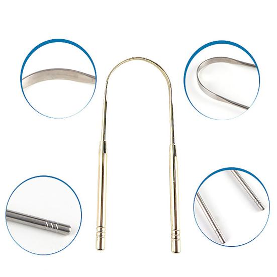 Stainless Steel Tongue Scraper Cleaner Fresh Breath Keeper Oral Hygiene with Box
