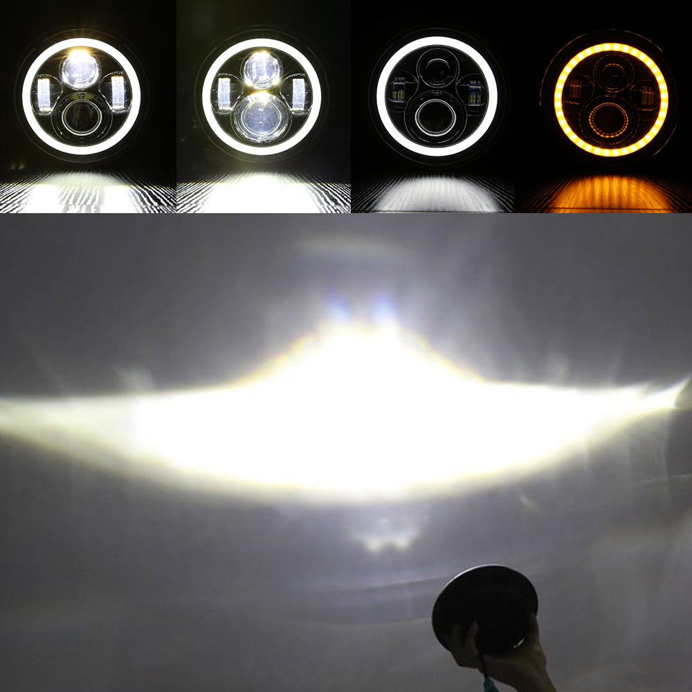 7-дюймовая светодиодная фара для мотоцикла с адаптером для Harley Touring Ultra Classic Electra Street Glide Road King Yamaha