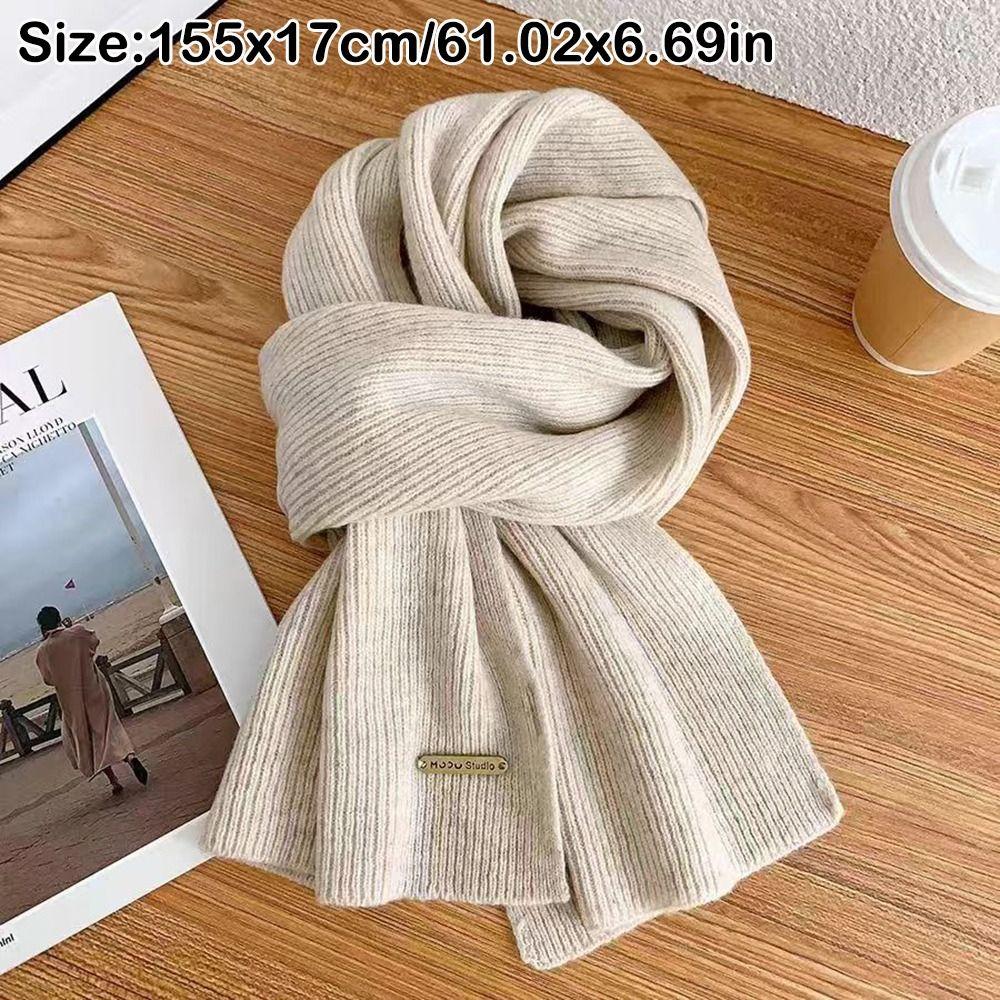 Woolen Cross Scarf Thicken Neck Scarf Winter Warm Knit Scarf Girls