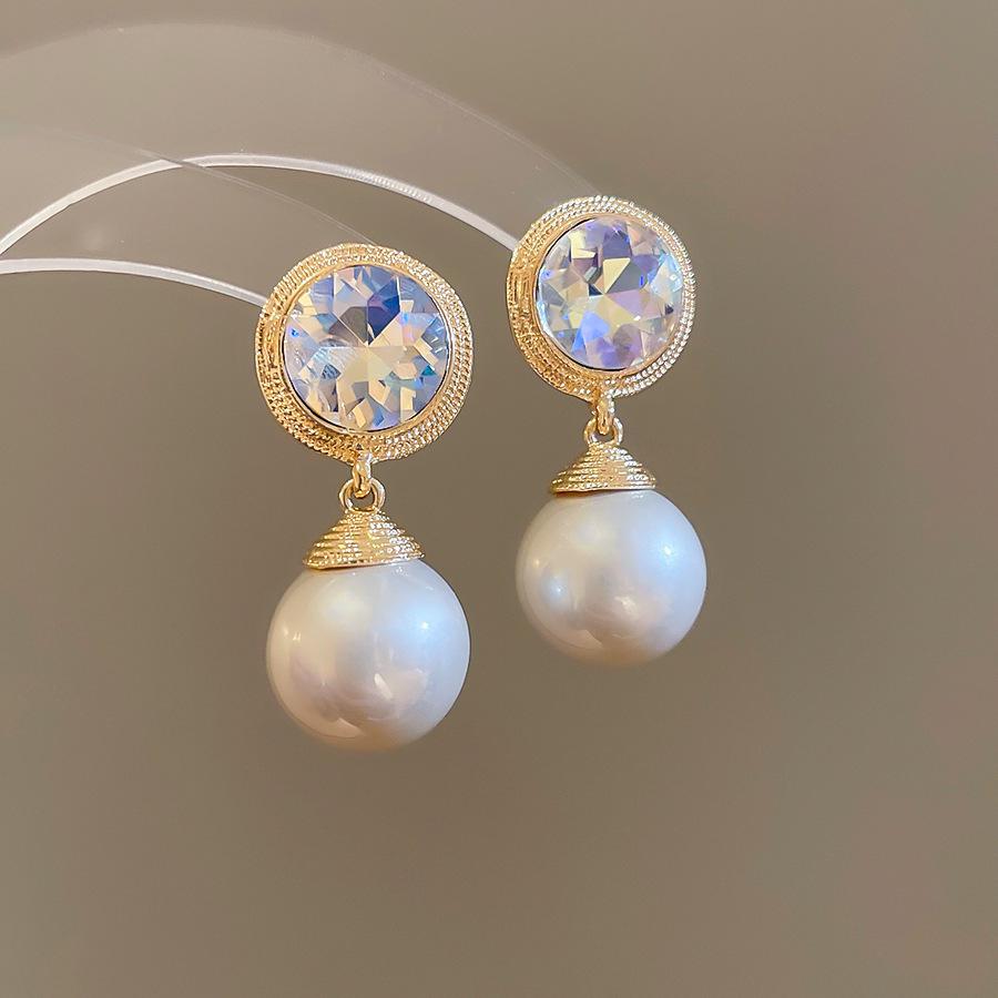 Серьги-кисточки из циркона и жемчуга «Серебряная игла» - Элегантный ретро-дизайн для женщин