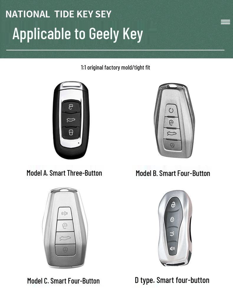 Compatible Key Cover Set for Geely Emgrand, Boyue, Bin Yue, Vision X6/X3, Binrui, and Xingyue Cars
