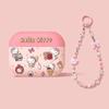Розовый чехол для AirPods Hello Kitty с металлическим ремешком-бантом-кошкой