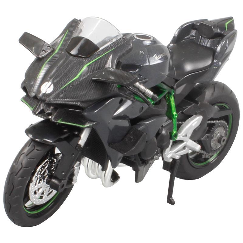 1/12 Kawasaki Ninja H2R Alloy Racing Cross-country Motorcycle Model Simulation Toy Street Motorcycle Model Collection Kids Gifts