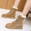 Женские осенние и зимние флисовые теплые зимние сапоги, повседневные женские рыцарские сапоги больших размеров