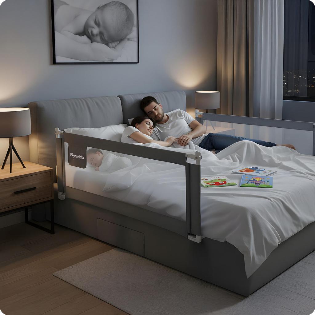 Bed Safety Rail For Crib, Gate Lock, Nukido