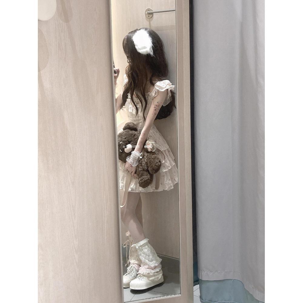 Suspender Xiaofei Sleeve Dress New Casual Women's Xia Small Man Waist Sweet and Spicy Princess Cake Fluffy Dress