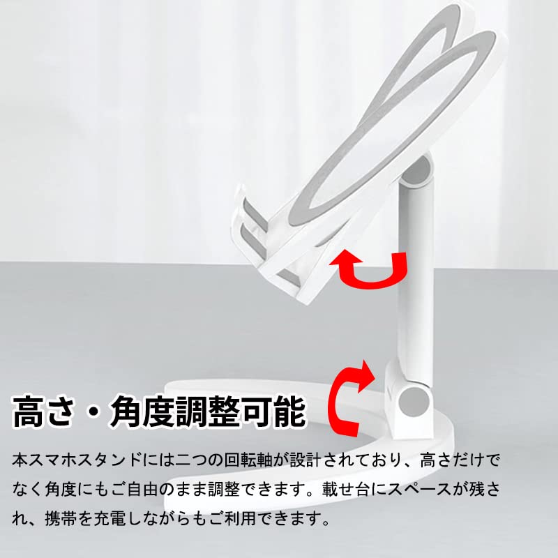 JEWYOCO Складная столешница для макияжа Идеально подходит для и Смартфона Регулируемая высота и угол Зеркало, Зеркало, Компактный, Легкий, Круглый, Портативный, Поездки,