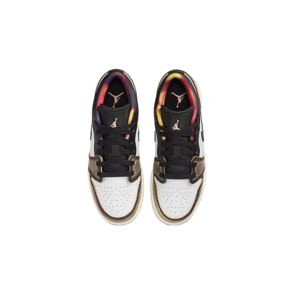 Air Jordan 1 Low SE GS Wear-Away — светло-коричневые детские кроссовки чёрно-белый-белый оникс DQ8421-001