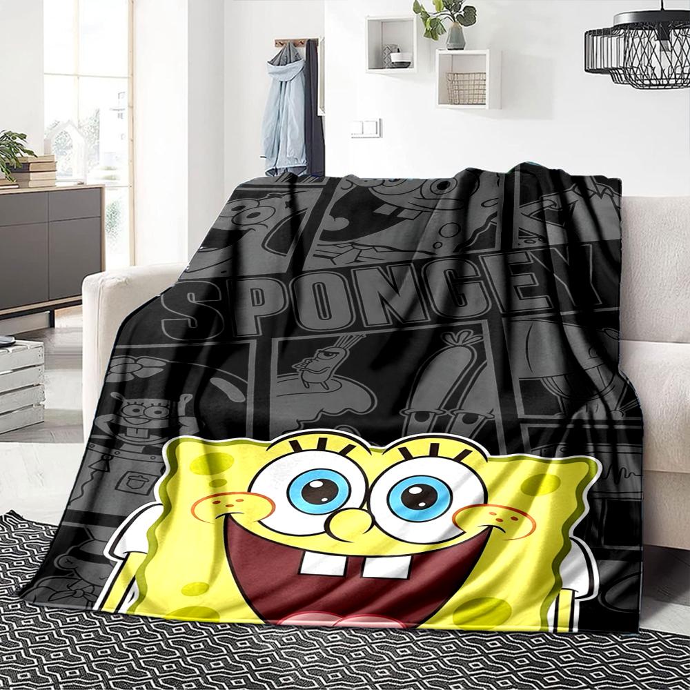 1Pc Spongebob Squarepants Adventure Blanket Soft Throw Blanket For Home Bedroom Bed Sofa Travel Office Solid Christmas Blanket