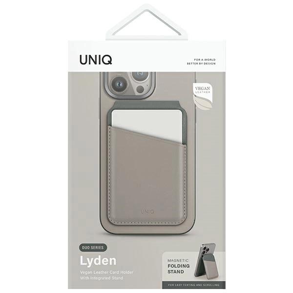 Uniq Lyden Ds Magnetic Rfid Wallet With Phone Stand - Beige And Green