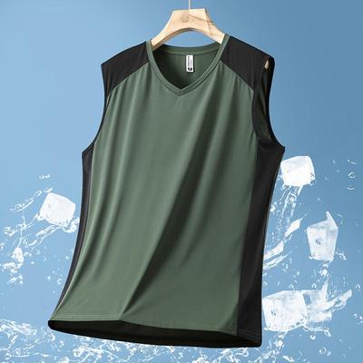 Мужская футболка больших размеров 4XL-13XL, летние топы, V-образный вырез, свободная футболка без рукавов