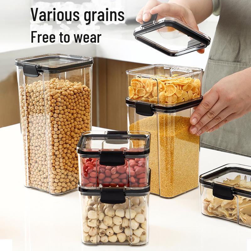 Утолщенная квадратная прозрачная банка для хранения зерна и круп