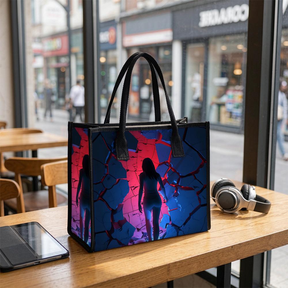 Stylish Art Print Tote Bag Casual Large Capacity Daily Handbag for Outdoor Use
