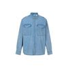 Levis Solid Color Letter Denim Long Sleeve Shirt Men Shirts Blue A6386-0000