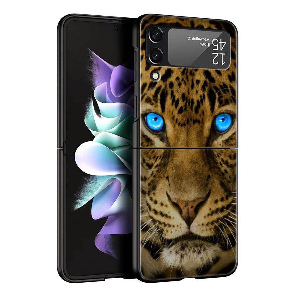Чехол для телефона Z Flip 4 для Samsung Galaxy Z Flip 3 5G ZFlip3 Flip3 zflip Flip4 черный жесткий чехол для ПК тигр лев леопардовый чехол