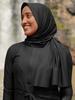 Solid Modest Islamic Muslim Swim Hijab Head Wrap Instant Turban Black Scarf Women Plain Long Head Scarves Bandanna 160*55CM