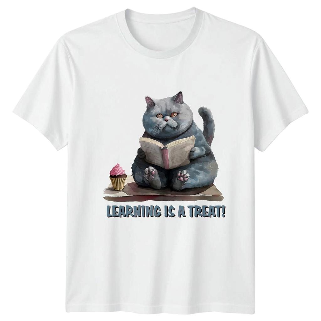 Learning Is A Treat TShirt Reading Cats 2026 Birthday Gift For Him And Her