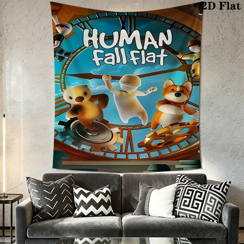 Human Fall Flat Wall Hanging Printed Fabric Blanket Decorative Tapestries for Bedroom Living Room Home Decor