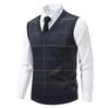 Men's Winter Fleece-Lined Plaid Vest, Pullover, Loose-Fitting Men's Sleeveless Sweater Vest