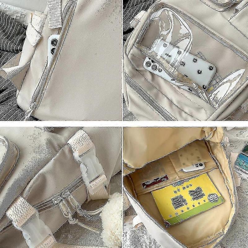 Backpacks Cartoon Teenage Student Transparent Backpack High School Student School Bag Black