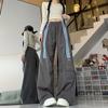 Большие полосатые спортивные брюки женские уличные брюки-карго Harajuku с широкими штанинами и высокой талией мешковатые спортивные брюки